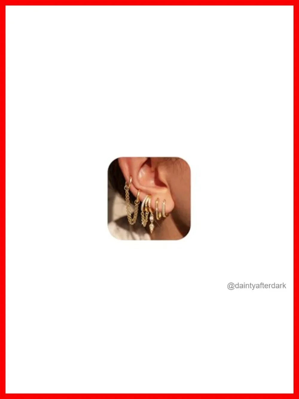 14K Gold Plated Hoop Earring Stacks Set of 5 Dainty Hypoallergenic